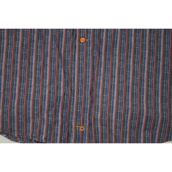 Thomas Dean Mens Long Sleeve‎ Button Front Flip Cuff Shirt Size XL - Picture 7 of 11